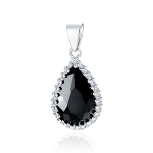 Silver (925) pendant with black zirconia