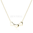 Silver (925) gold-plated choker necklace with hearts