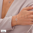 Silver (925) bracelet with round pendant and zirconia