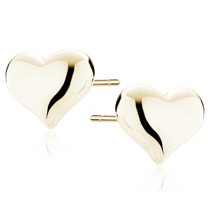 Silver (925) gold-plated earrings - heart
