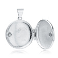 Silver (925) polished pendant - round locket