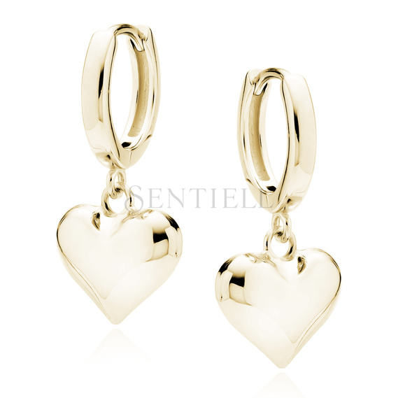 Silver (925) gold-plated earrings hoop with heart