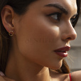 Silver (925) gold-plated earrings with white zirconia