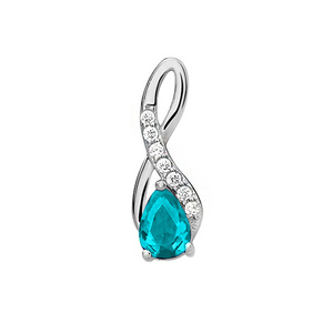 Silver (925) pendant with aquamarine zirconia