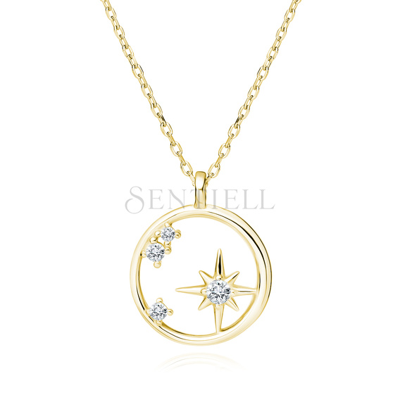 Silver (925) gold-plated necklace Northern Star in circle