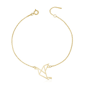 Silver (925) bracelet - Origami turtle dove gold-plated