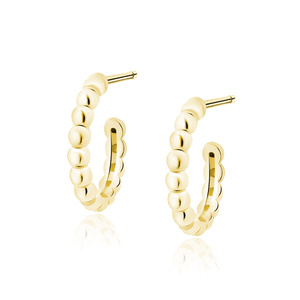 Silver (925) gold-plated earrings - circles with balls