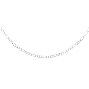 Silver (925) diamond-cut chain - figaro extra flat Ø 080