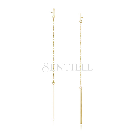 Silver (925) long, gold plated earrings