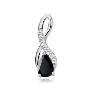 Silver (925) pendant with black zirconia