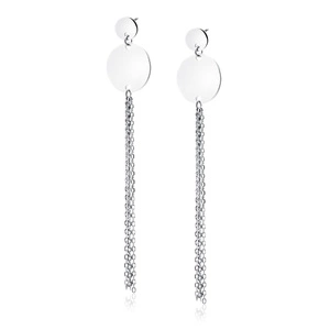 Silver (925) earrings - circles with chains