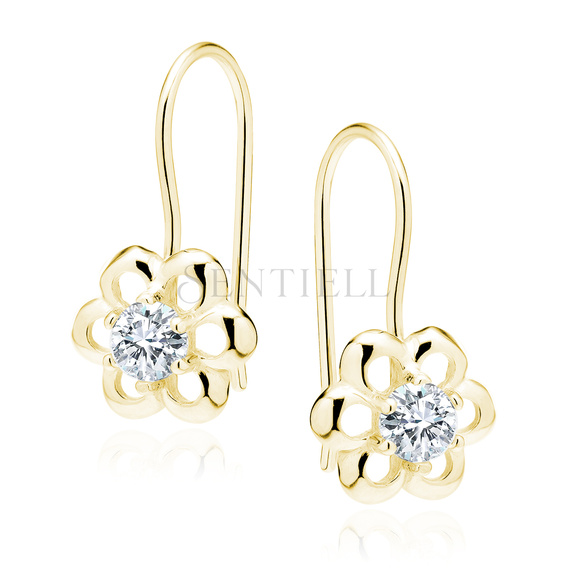 Silver (925) gold-plated Earrings white zirconia