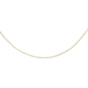 Silver (925) diamond-cut gold-plated chain - curb extra flat Ø 050