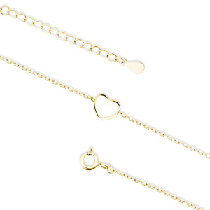 Silver (925) gold-plated anklet with heart pendant