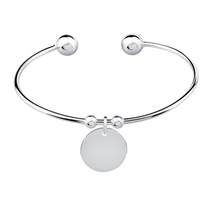 Silver (925) bracelet - round pendant