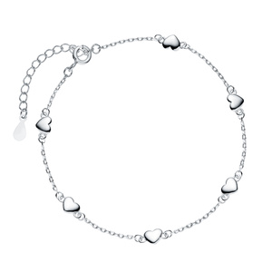 Pulsera de plata de ley 925 - corazones