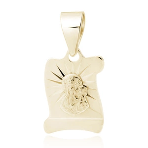 Silver (925) gold-plated pendant diamond cut - Blessed Virgin Mary / Black Madonna of Czestochowa