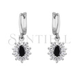 Silver (925) Earrings black colored zirconia