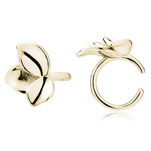 Plata de ley 925 gold-plated ear-cuff - hojas
