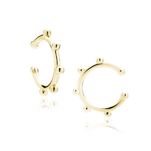 Silver (925) gold-plated delicate ear-cuff with balls