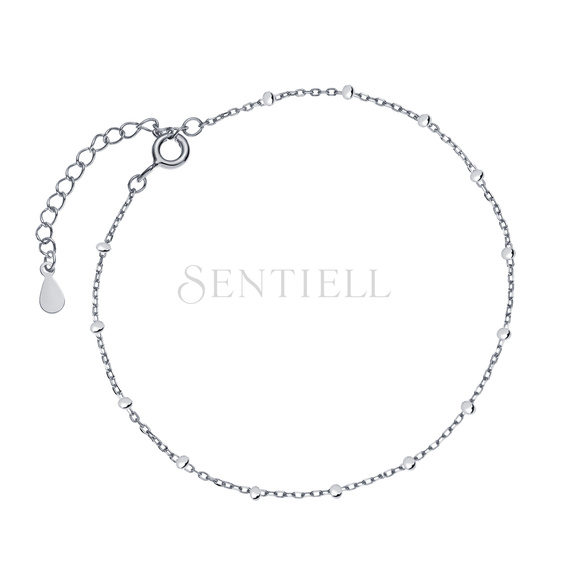 Silver bracelet (925) diamond cut anchor Ø 030 rhodium-plated with balls