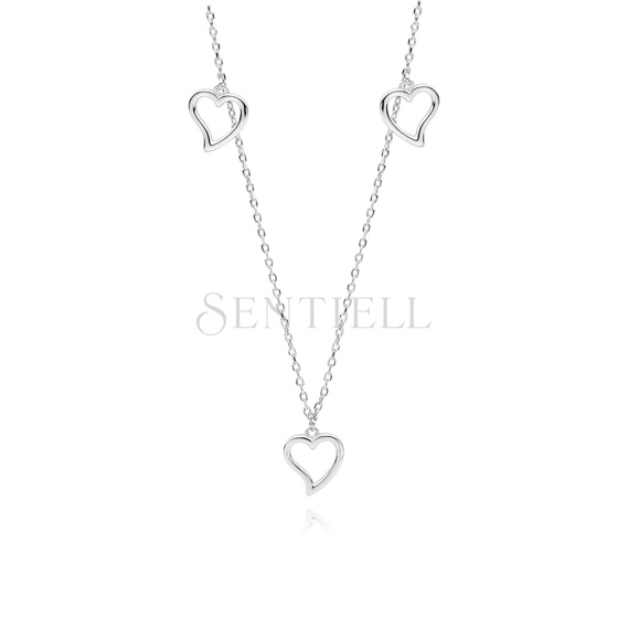 Silver (925) necklace hearts