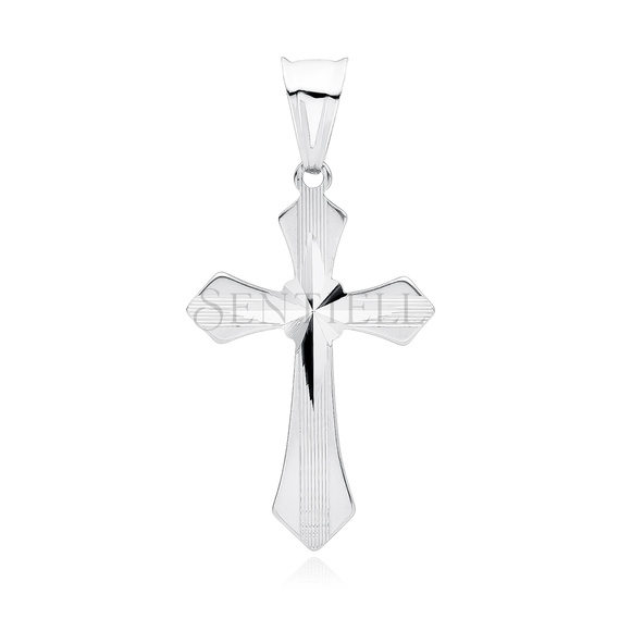 Silver (925) diamond cut pendant cross