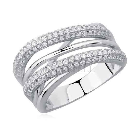 Silver (925) ring with white zirconia