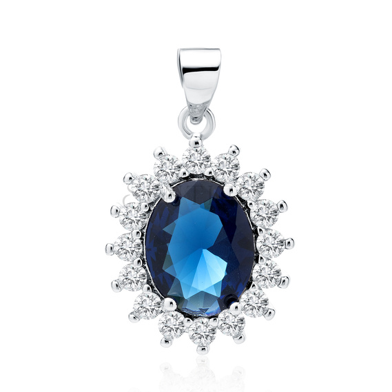 Silver (925) pendant sapphire zirconia