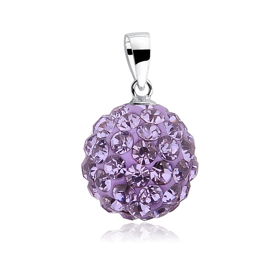 Silver (925) pendant disco ball 12mm violet