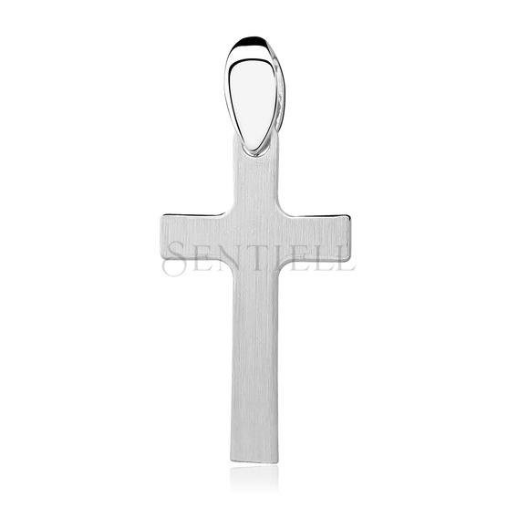 Colgante cruz de plata de ley 925 - satinado simple