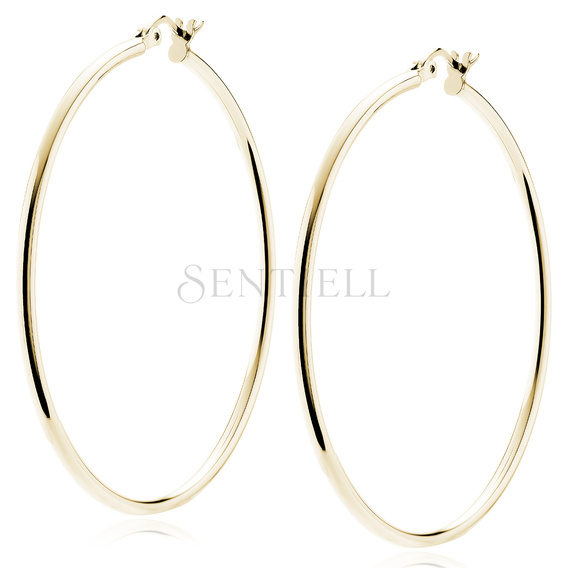 Silver (925) gold-plated earrings hoops - highly polished