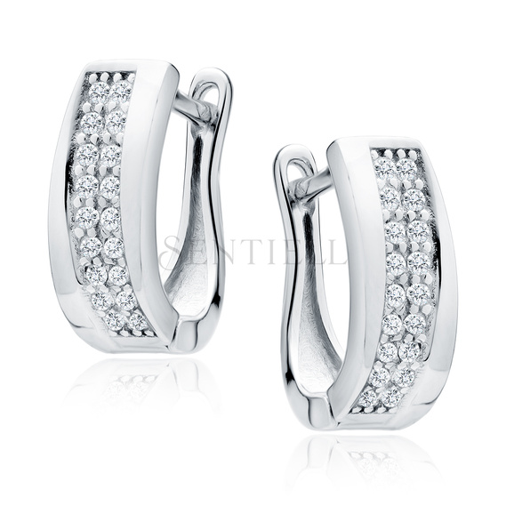 Silver (925) earrings white zirconia