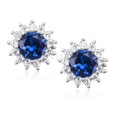 Silver (925) Earrings sapphire colored zirconia