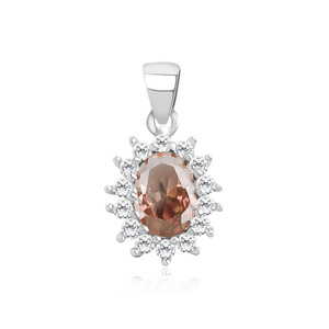 Silver (925) pendant with elegant rhodolite pink zirconia