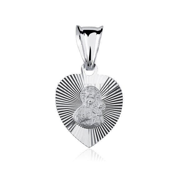 Colgante corazón Plata de ley 925 Virgen María / Virgen Negra