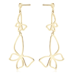Silver (925) gold-plated earrings - butterflies