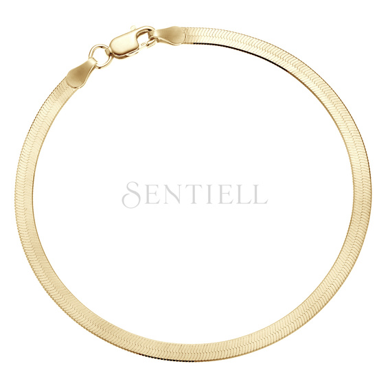 Pulsera de eslabones tipo espiga en Plata de ley 925 chapada en oro