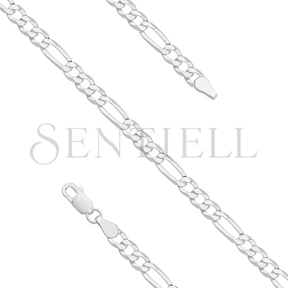 Silver (925) diamond-cut chain - figaro extra flat Ø 100