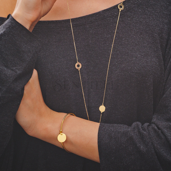 Silver (925) bracelet gold-plated round pendant