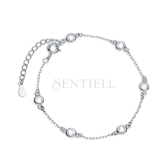 Silver (925) bracelet with white zirconias