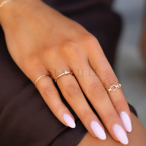 Anillo de plata de ley 925 chapado en oro