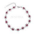 Silver (925) fashionable bracelet ruby zirconia