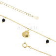 Silver (925) gold-plated anklet - shells and black spinels