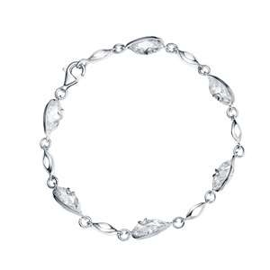 Silver (925) elegant bracelet with white zirconias