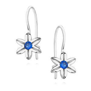 Silver (925) Earrings sapphire colored zirconia