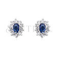 Silver (925) Earrings sapphire colored zirconia