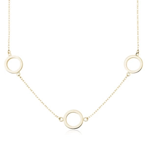 Silver (925) gold-plated necklace - three circles