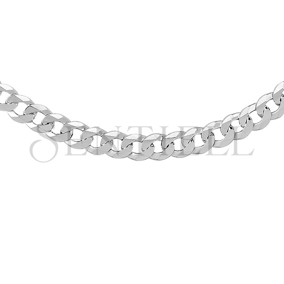 Silver (925) diamond-cut chain - curb extra flat Ø 160 rhodium-plated