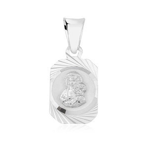 Colgante de plata de ley 925 Virgen María / Virgen Negra